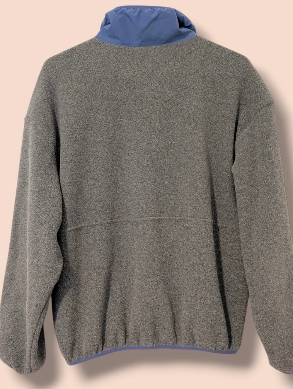 Patagonia Grey Blue Mock Neck Half-Zip Synchilla Marsupial Fleece Pullover M